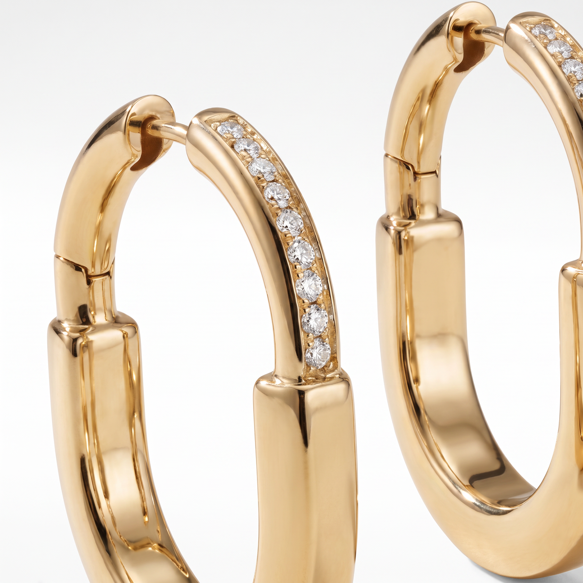 T Lock Medium Hoop Earrings