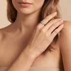 T Turquoise Half-Paved Wire Ring