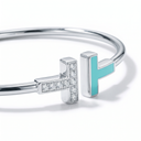 T Turquoise Wire Bracelet