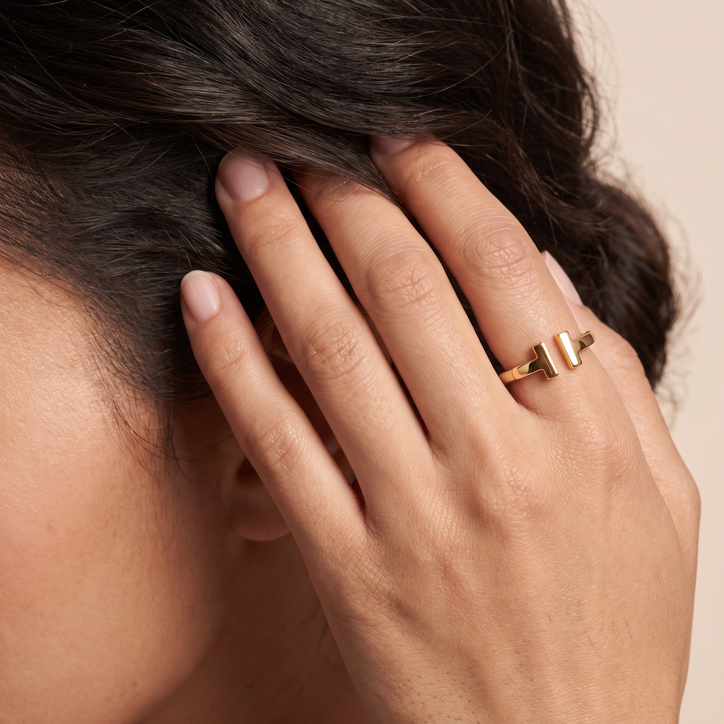 T Wire Cuff Ring