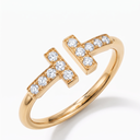 T Wire Pavé Ring
