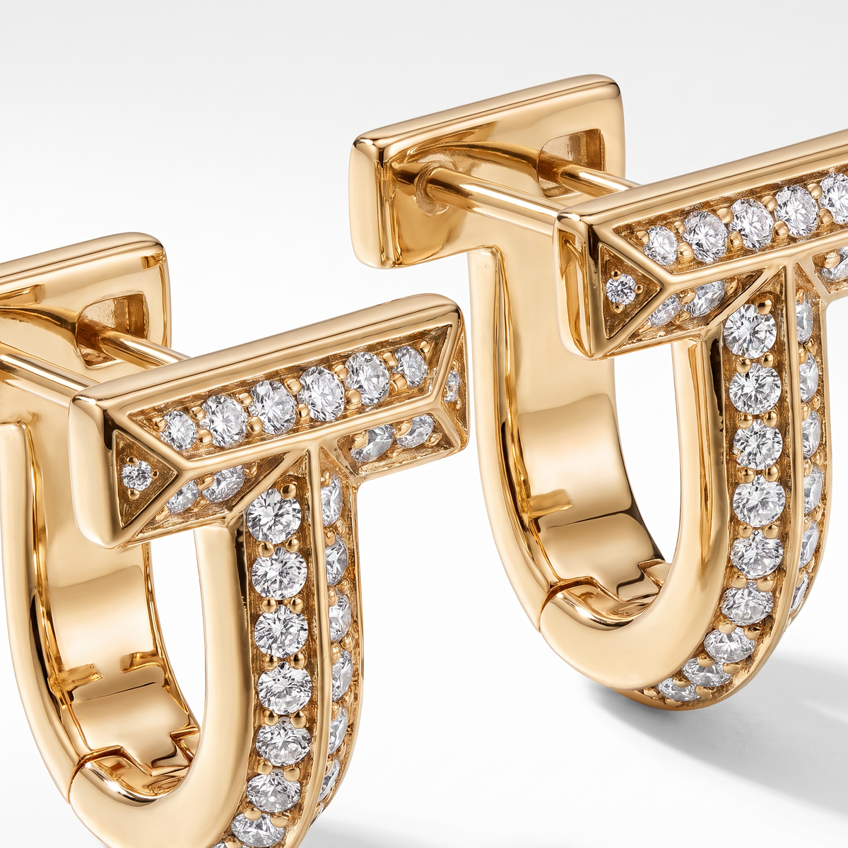 T1 Paved Hoop Earrings