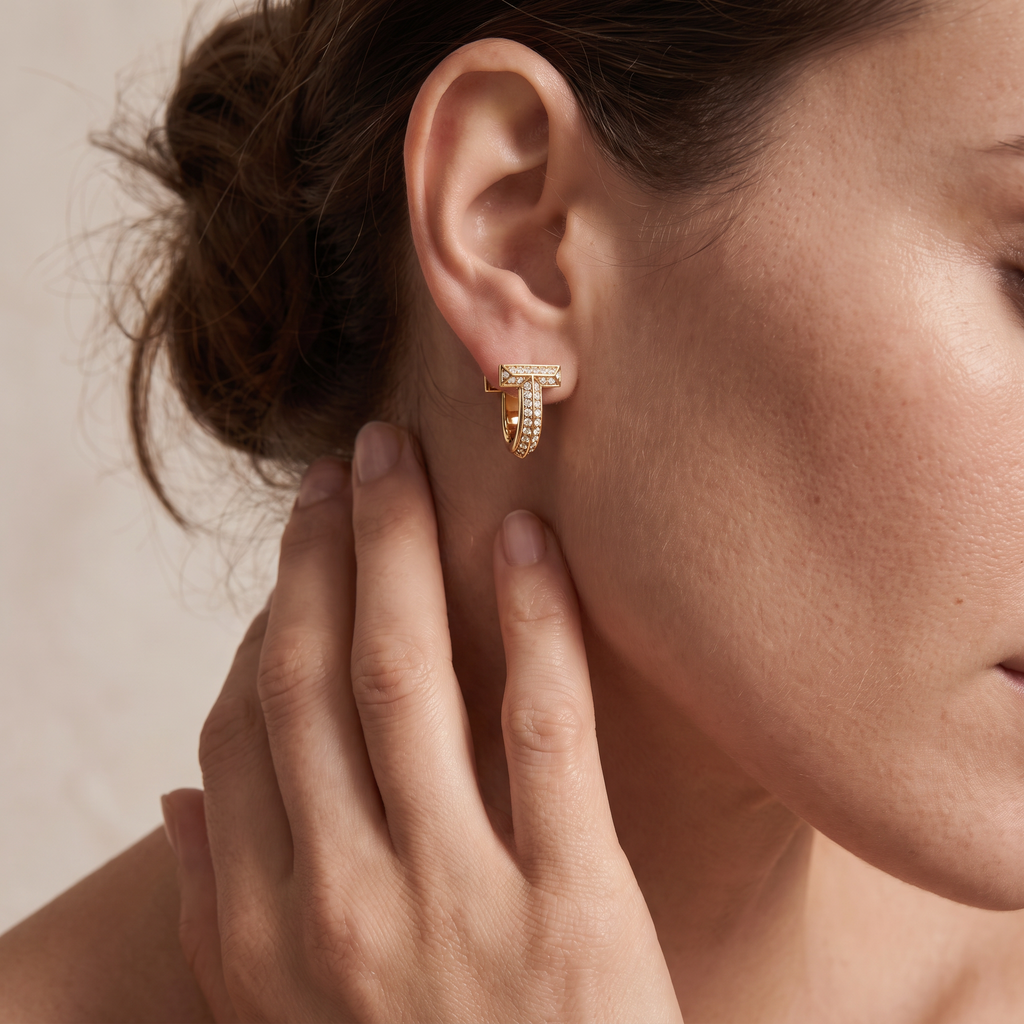 T1 Paved Hoop Earrings
