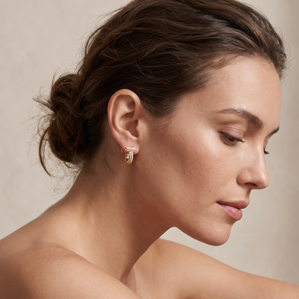 T1 Paved Hoop Earrings