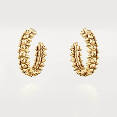 Gold Crown of Spikes – Geometric Pyramid Earrings Symbolizing Strength and Style, small Model