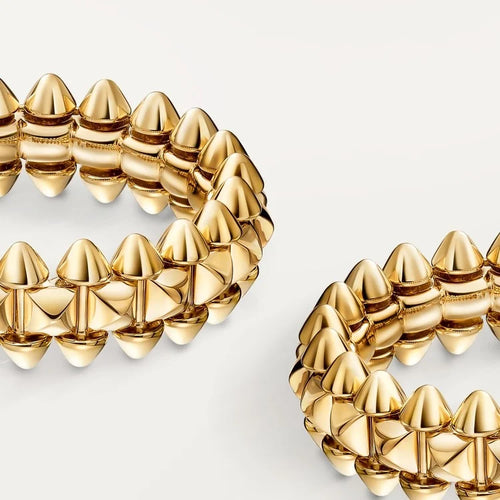 Gold Crown of Spikes – Geometric Pyramid Earrings Symbolizing Strength and Style, small Model