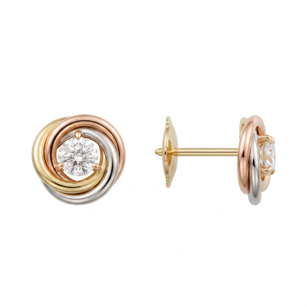 Trinity 1 Diamond Stud Earrings