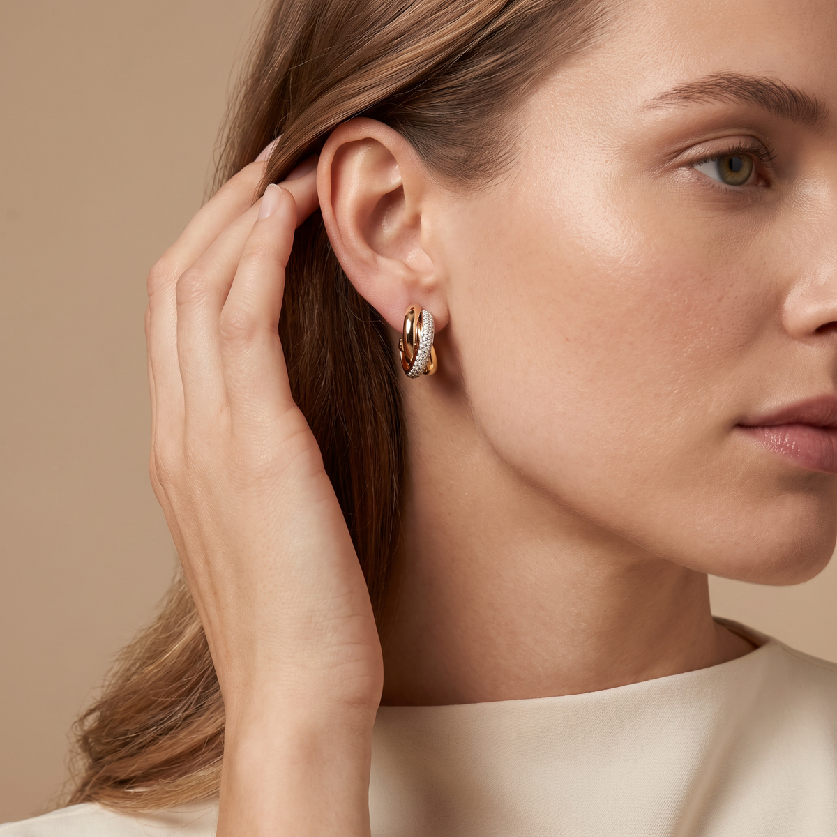 Trinity Pavé Diamonds Earrings