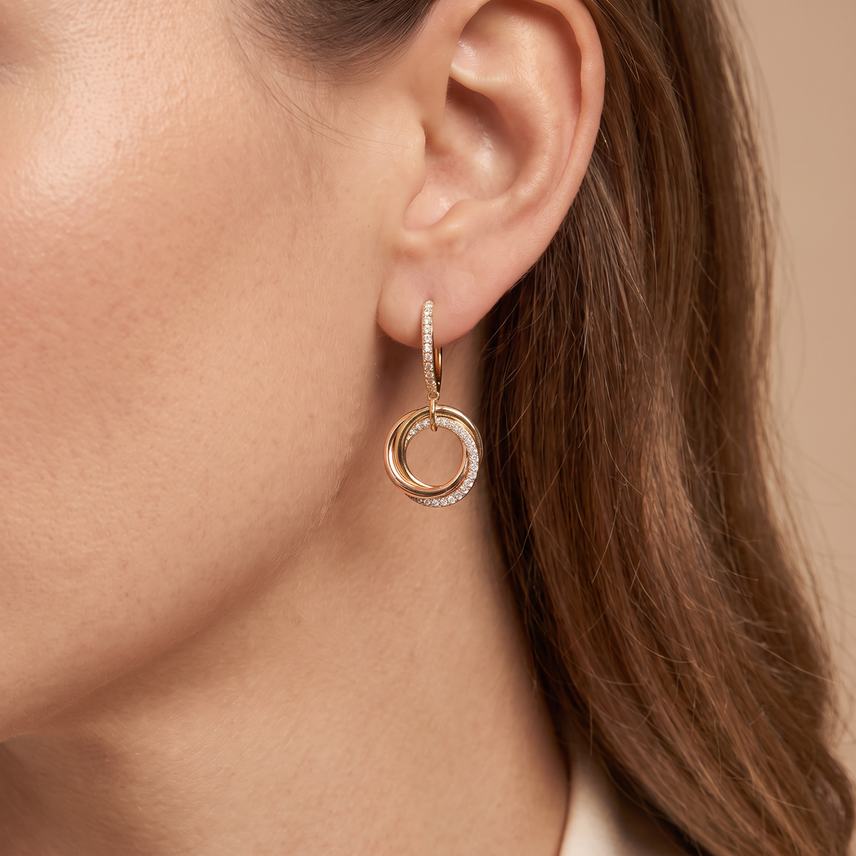 Trinity Pavé Drop Earrings