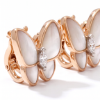 Two Butterfly Mother of Pearl Diamond Earrings