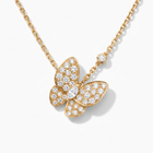 Two Butterfly Paved Necklace
