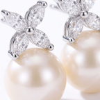 Victoria Pearl And Diamond Earrings
