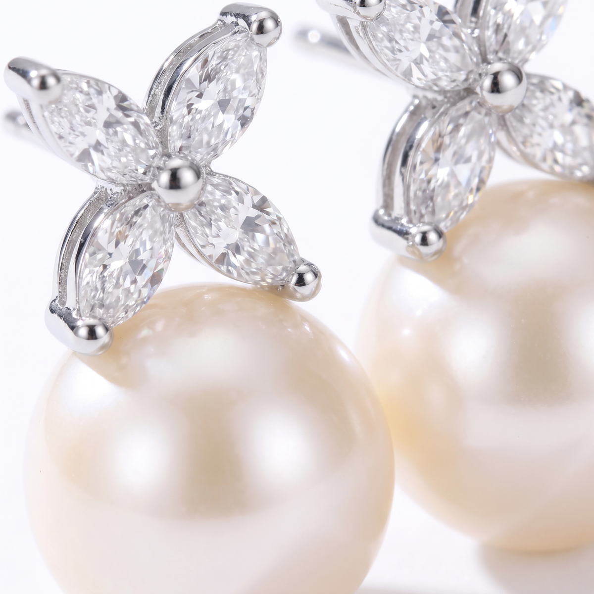 Victoria Pearl And Diamond Earrings
