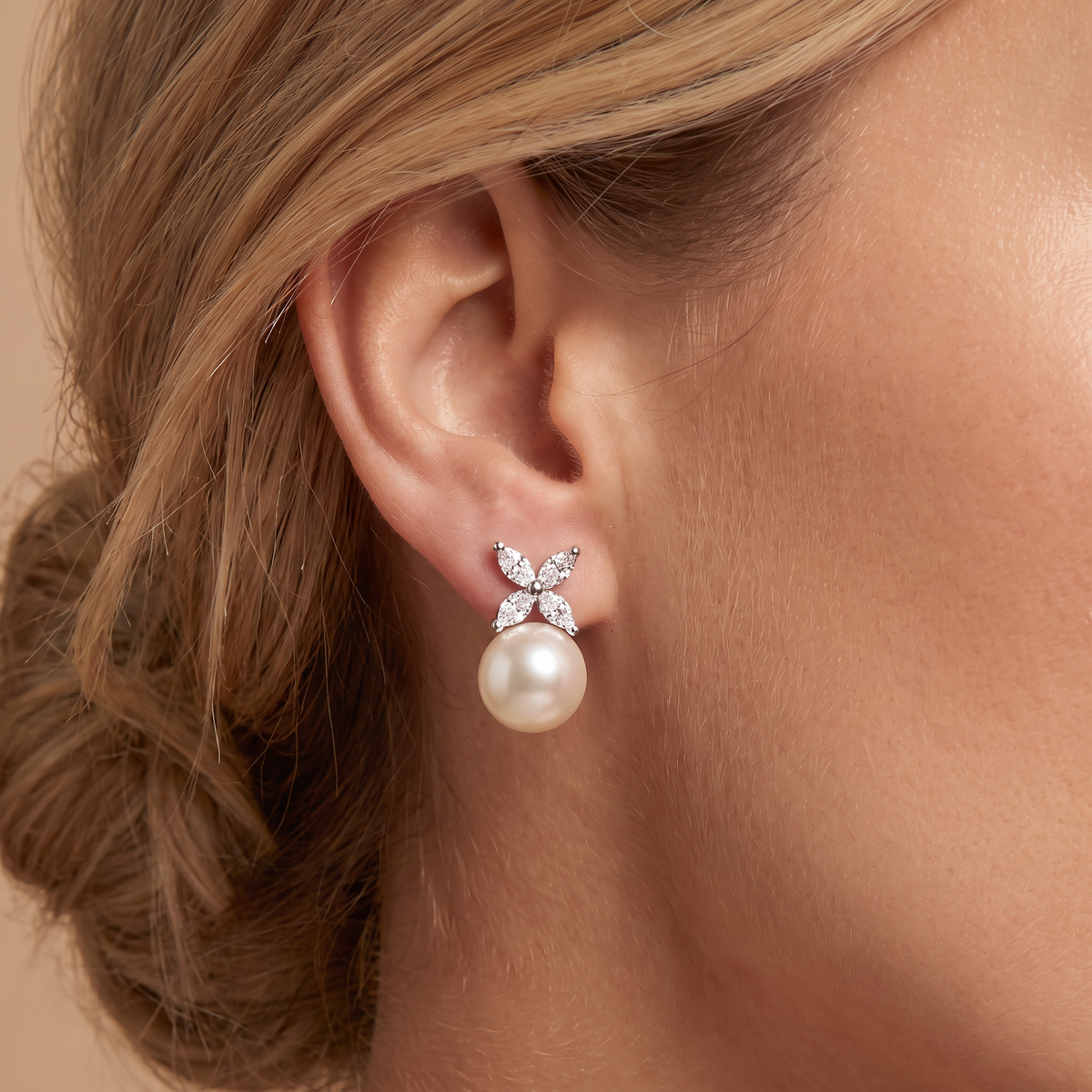 Victoria Pearl And Diamond Earrings