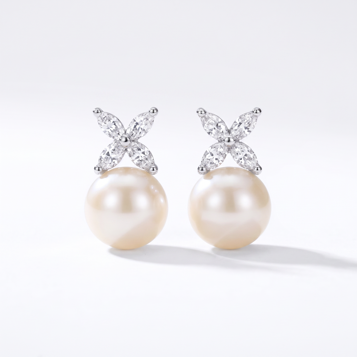 Victoria Pearl And Diamond Earrings