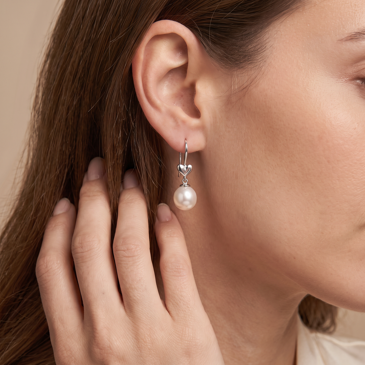 Olive Leaf Pearl Earrings