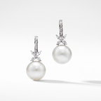 Victoria Pearl And Diamonds Drop Earrings