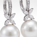 Victoria Pearl And Diamonds Drop Earrings