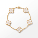 Vintage Alhambra 5 Motifs White Pearl Bracelet