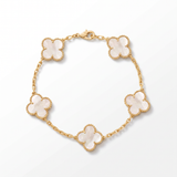 Vintage Alhambra 5 Motifs White Pearl Bracelet
