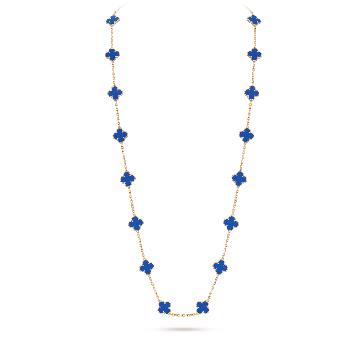 Vintage Alhambra Agate Clover 20 Motifs Long Necklace