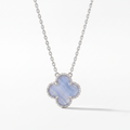 Vintage Alhambra Blue Chalcedony Clover 1 Motifs Necklace