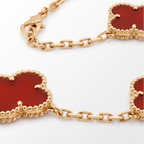 Vintage Alhambra Carnelian 10 Motifs Necklace