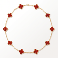 Vintage Alhambra Carnelian 10 Motifs Necklace