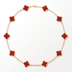 Vintage Alhambra Carnelian 10 Motifs Necklace