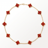 Vintage Alhambra Carnelian 10 Motifs Necklace