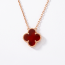 Vintage Alhambra Carnelian Clover 1 Motif Necklace