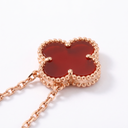 Vintage Alhambra Carnelian Clover 1 Motif Necklace