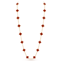 Vintage Alhambra Carnelian Clover 20 Motifs Long Necklace