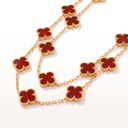 Vintage Alhambra Carnelian Clover 20 Motifs Long Necklace