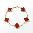 Vintage Alhambra Carnelian Clover 5 Motifs Bracelet
