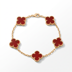 Vintage Alhambra Carnelian Clover 5 Motifs Bracelet