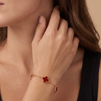 Vintage Alhambra Carnelian Clover 5 Motifs Bracelet
