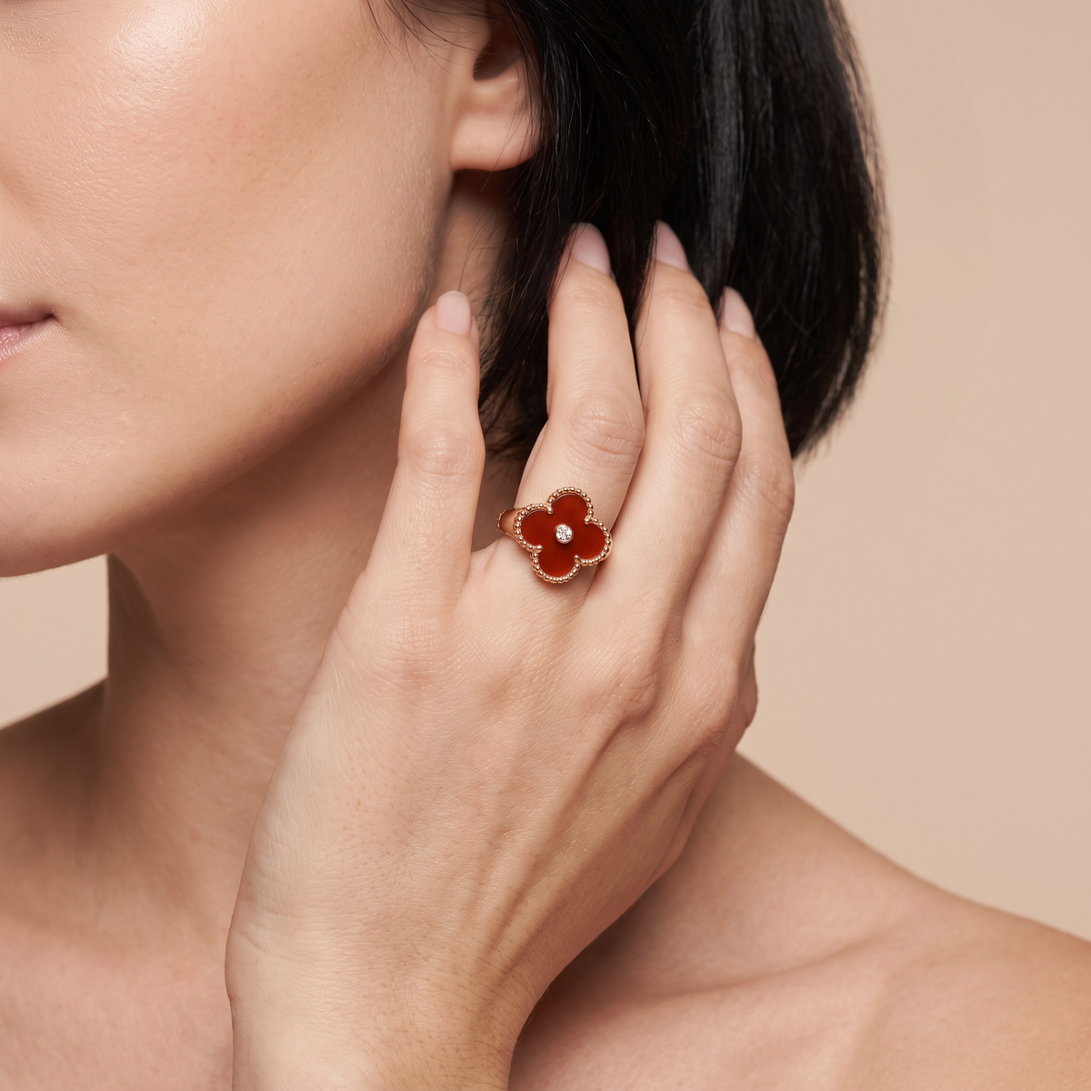 Vintage Alhambra Carnelian Ring