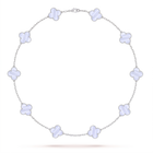 Vintage Alhambra Chalcedony 10 Motifs Necklace