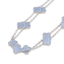 Vintage Alhambra Chalcedony Clover 20 Motifs Long Necklace