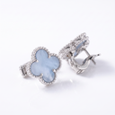 Vintage Alhambra Chalcedony Clover Earrings