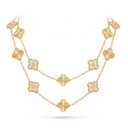 Vintage Alhambra Diamond and Fluted Clover 20 Motifs Long Necklace