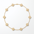 Vintage Alhambra Diamond Clover 10 Motifs Necklace