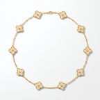 Vintage Alhambra Diamond Clover 10 Motifs Necklace