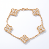 Vintage Alhambra Diamonds Clover 5 Motifs Bracelet
