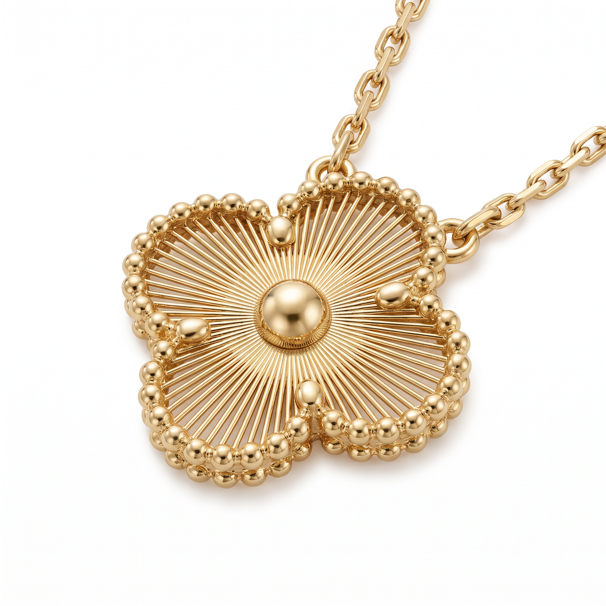 Vintage Alhambra Fluted Clover 1 Motifs Necklace