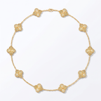 Vintage Alhambra Fluted Clover 10 Motifs Necklace