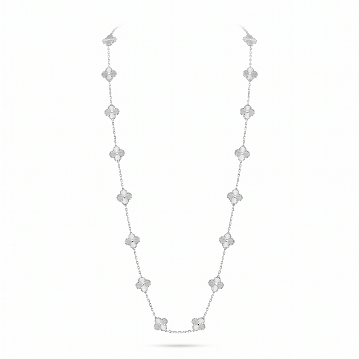 Vintage Alhambra  Fluted Clover 20 Motifs Long Necklace