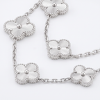 Vintage Alhambra  Fluted Clover 20 Motifs Long Necklace