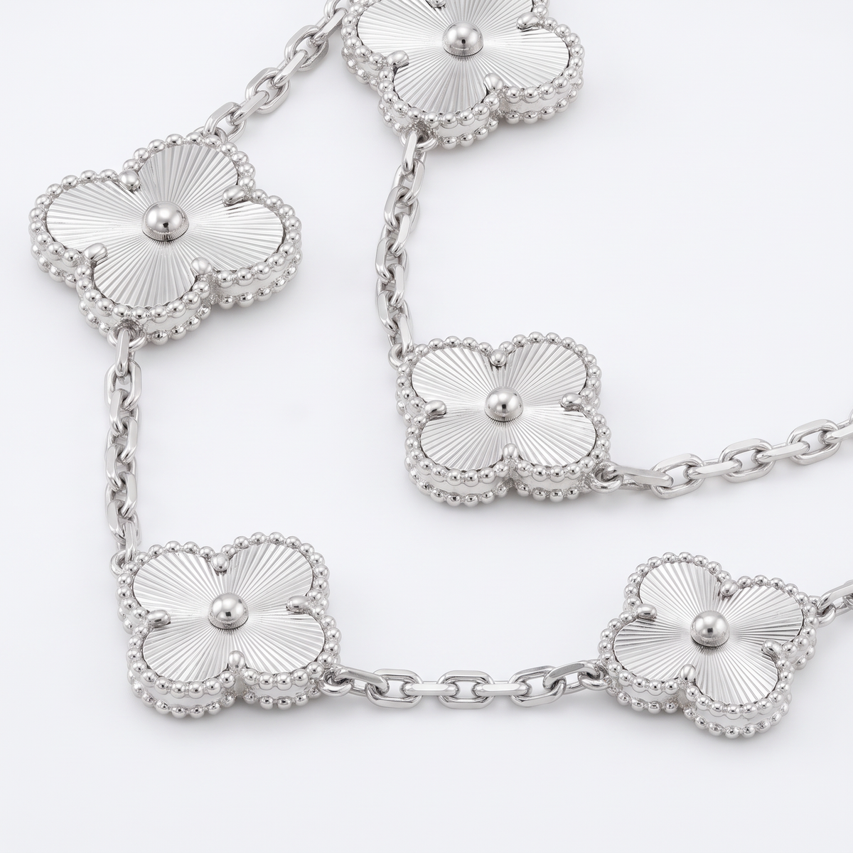 Vintage Alhambra  Fluted Clover 20 Motifs Long Necklace